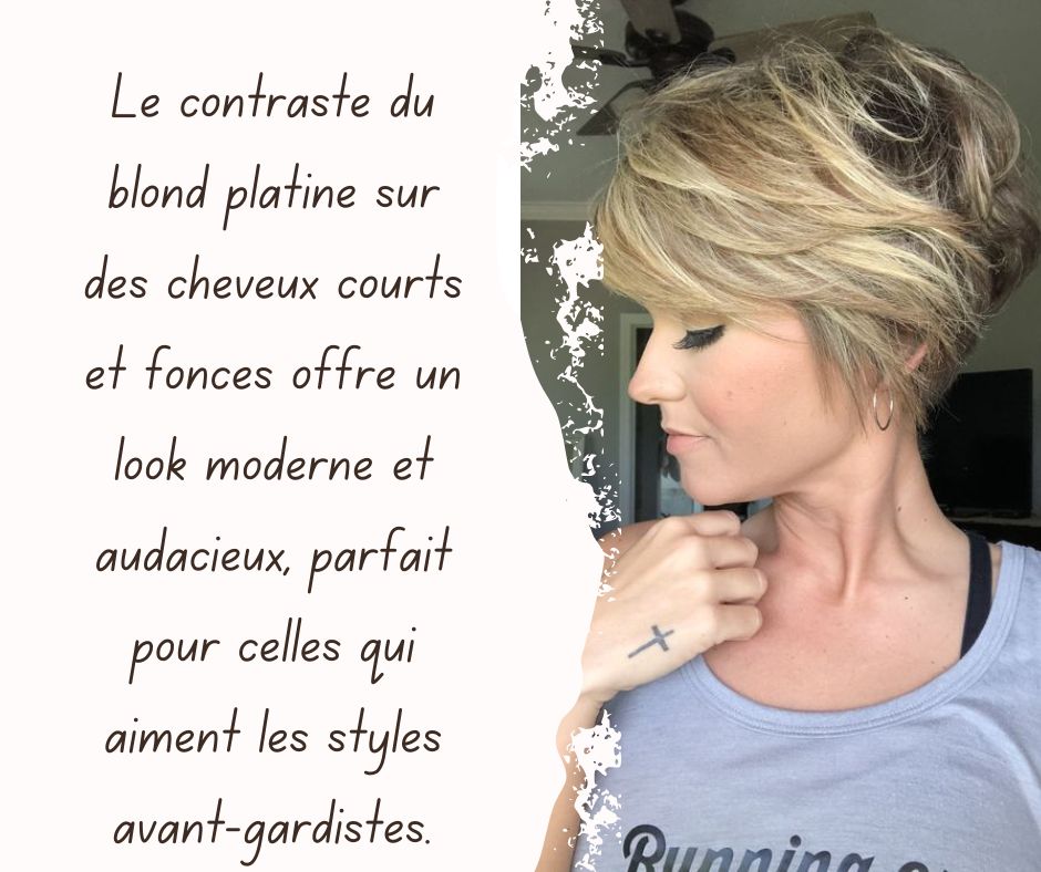 Modèle couleur mèche cheveux court