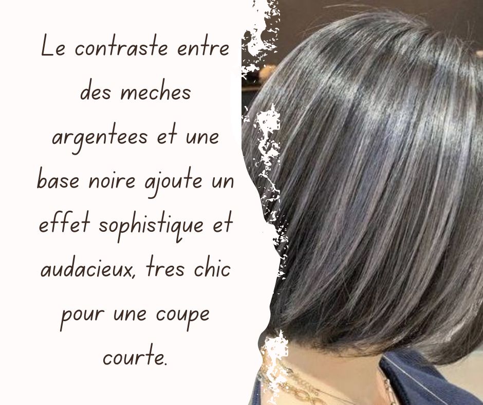 Modèle couleur mèche cheveux court