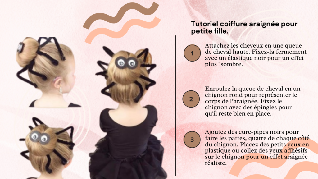 Coiffure araignée pour petite fille