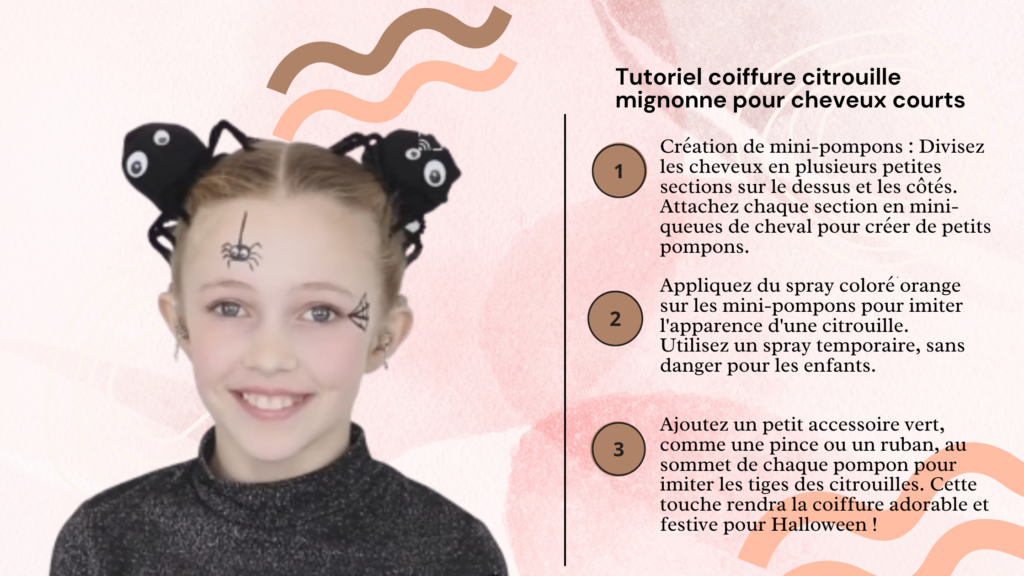 Coiffure Halloween pour petite fille cheveux courts 