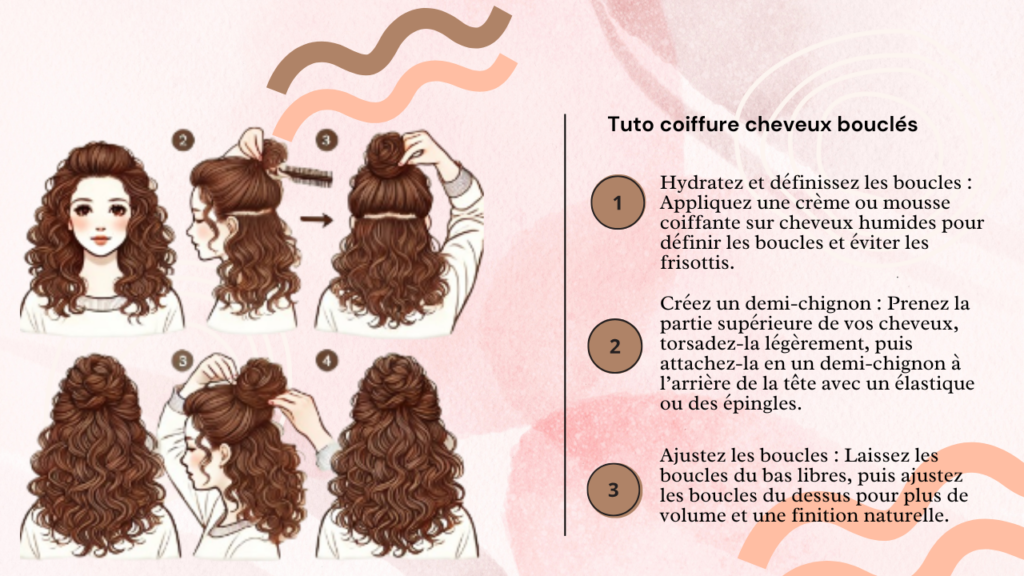 Tuto coiffure cheveux bouclés